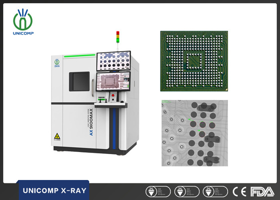 Hochspezifische elektronische Platten 2D &amp; 2.5D Röntgenmaschine Unicomp AX9100MAX mit 360-Grad-Rotationstisch für BGA und PCB-Inspektion